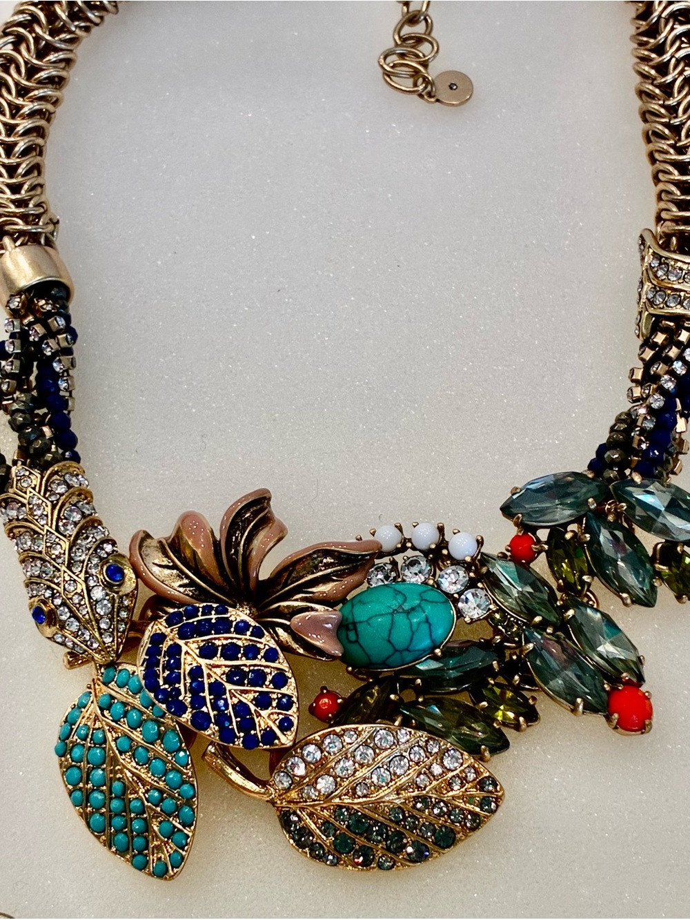 Stella and Dot Gold-Tone Multicolor Floral Statement Necklace NIB Retired